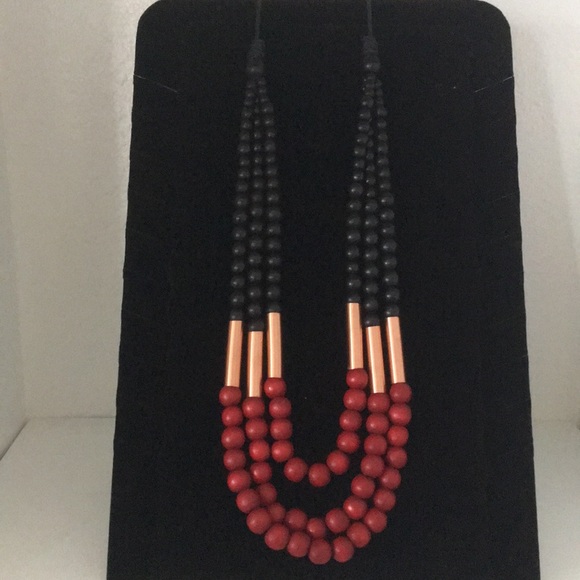 Sylca Jewelry - Sylca Red & Black Bead Necklace